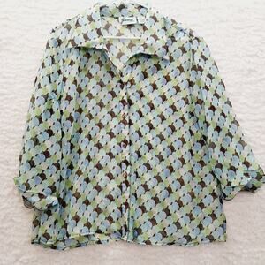 Blouse Size XL Sheer Lightweight Boho Festival Officewear Casual Vacation Chic